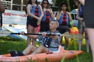 Bruce gives a kayaking lesson