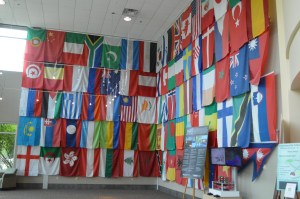 Flags representing the countries where ORNL scientists are from.